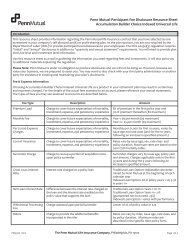 Penn Mutual Participant Fee Disclosure Resource Sheet ...