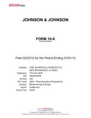 FORM 10-K - Investor Relations - Johnson & Johnson