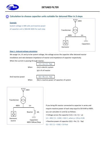 Calculation to choose capacitor for detuned filter - SAMWHA ...