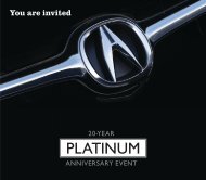 Acura 20th Anniversary Private Sale