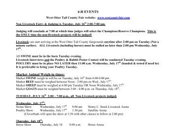 4-h events - West Otter Tail County Fair