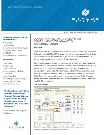 Product Datasheet - Stylus Studio