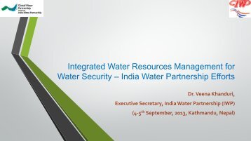 Integrated Water Resources Management for Water Security â India ...