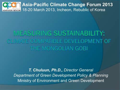 Asia-Pacific Climate Change Forum 2013 - Asia Pacific Adaptation ...