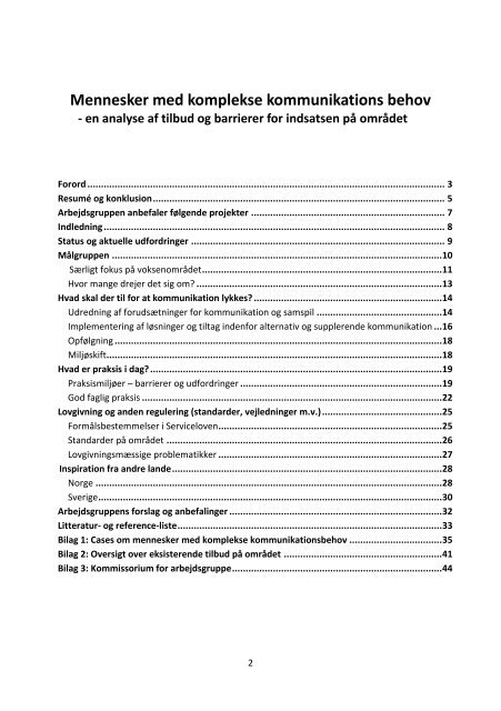 Mennesker med komplekse kommunikations behov | 2013