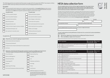 HESA data collection form - Strode College