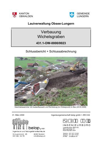 Lauiverwaltung Obsee-Lungern - Hochwasserschutz Obwalden