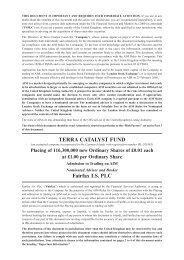 AIM Admission Document - Terra Catalyst Fund