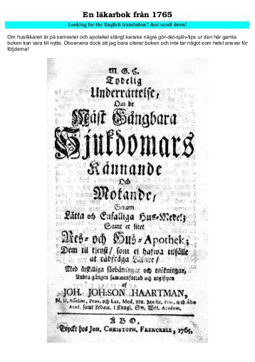 En läkarbok från 1765 - SM5IQ