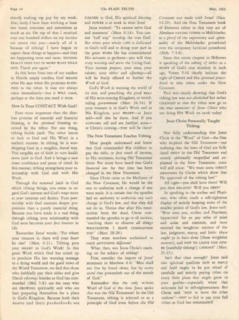 Plain Truth 1963 (Vol XXVIII No 05) May - And He said to them, "Go ...