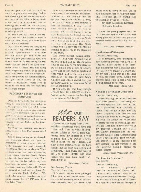 Plain Truth 1963 (Vol XXVIII No 05) May - And He said to them, "Go ...