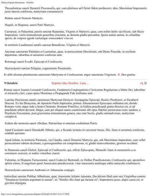 Martyrologium Romanum - Introductory Page - Essan.org