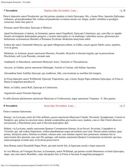 Martyrologium Romanum - Introductory Page - Essan.org