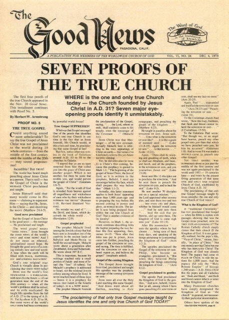 SEVEN PROOFS OF THE TRUE CHURCH - Lcgmn.com
