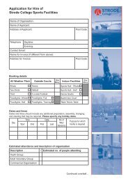 Sports Facilities Booking Form - Strode College