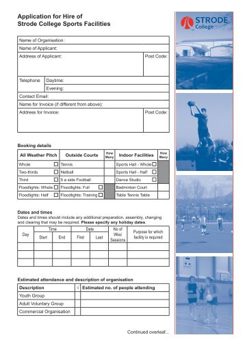 Sports Facilities Booking Form - Strode College