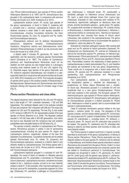 redisposition of Phoma-like anamorphs in Pleosporales - CBS - KNAW