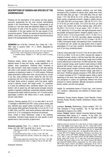 Leaf-inhabiting genera of the Gnomoniaceae, Diaporthales - CBS