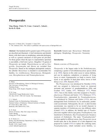 Pleosporales - CBS - KNAW