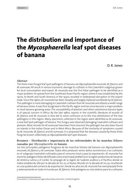 Mycosphaerella leaf spot diseases of bananas - CBS