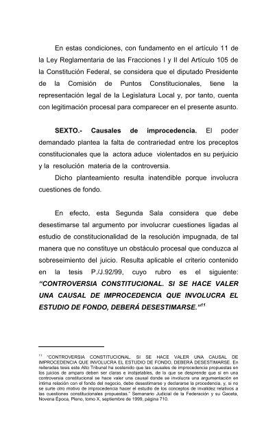 Controversia Constitucional Numero 1/2008 Actor: Municipio de Jerez