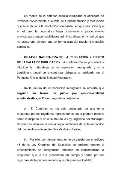 Controversia Constitucional Numero 1/2008 Actor: Municipio de Jerez