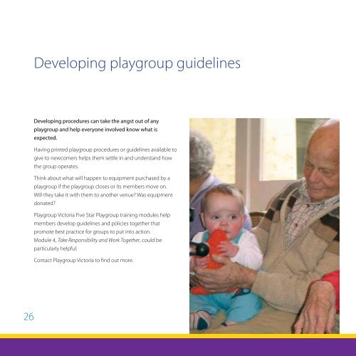 Starting Playgroups in Aged Care Facilities