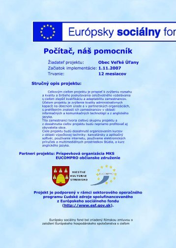 Projekt Počítač, náš pomocník - Veľké Úľany