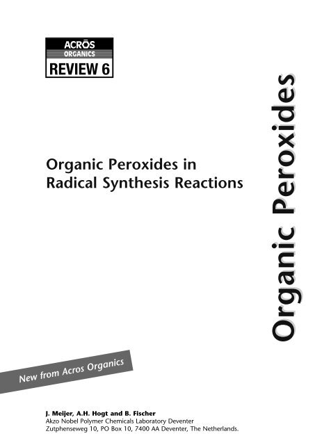 Review 6: organic peroxides in radical synthesis ... - Acros Organics