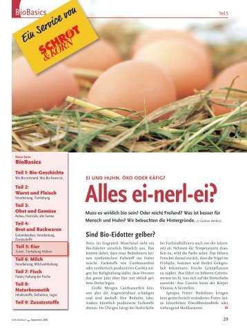 Bio-Basiswissen: Ei und Huhn (Schrot&Korn 9/2008)