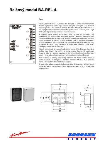 RelÃ©ovÃ½ modul BA-REL 4. - Schrack-Seconet