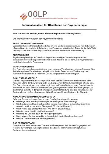 Informationsblatt für KlientInnen der Psychotherapie - Rudolf Liedl ...