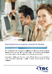 Folleto de call center - TBC Comunicaciones y Sistemas