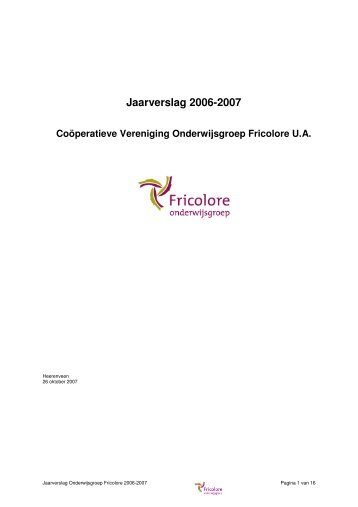 Jaarverslag 2006-2007 - Fricolore