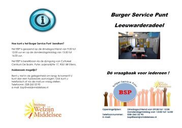 Burger Service Punt Leeuwarderadeel - Stichting Welzijn Middelsee