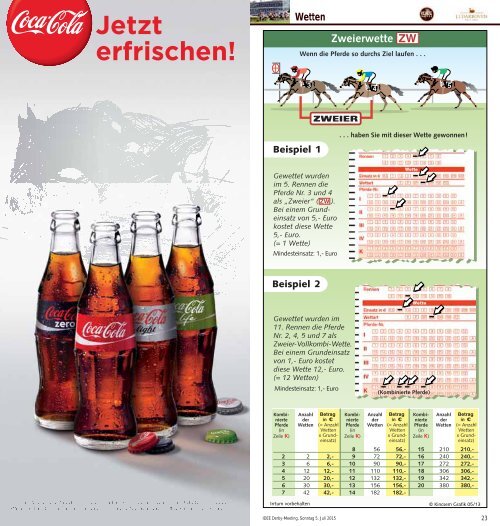 Rennprogramm Sonntag, 05.07.2015, Renntag 7