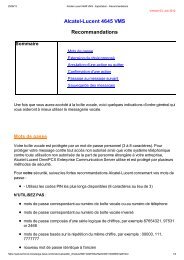 Alcatel-Lucent 4645 VMS Recommandations - TL systÃ¨mes