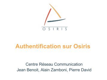 Authentification sur Osiris - ARREDU