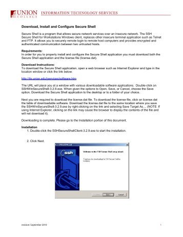 Download, Install and Configure Secure Shell