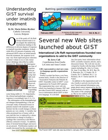 Several new Web sites launched about GIST - The Life Raft Group