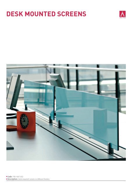 DESK MOUNTED SCREENS - Actiu