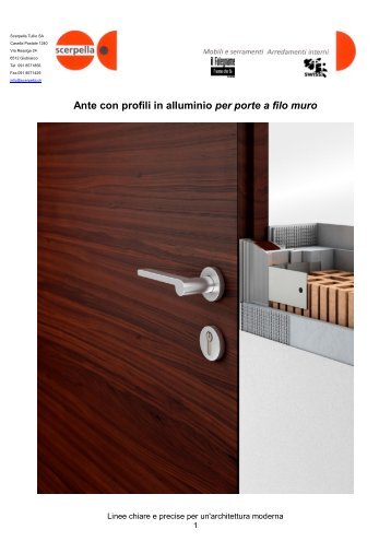 Ante con profili in alluminio per porte a filo muro