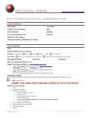 SHOT ON RED Film Festival submission form - CacheFly