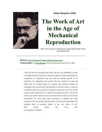 The Work of Art in the Age of Mechanical ... - Richard Curtis