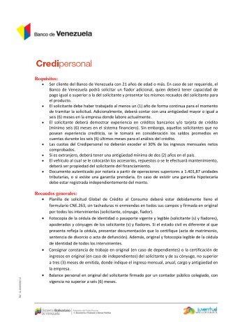 Imprima sus recaudos y requisitos aquÃ­ - Banco de Venezuela