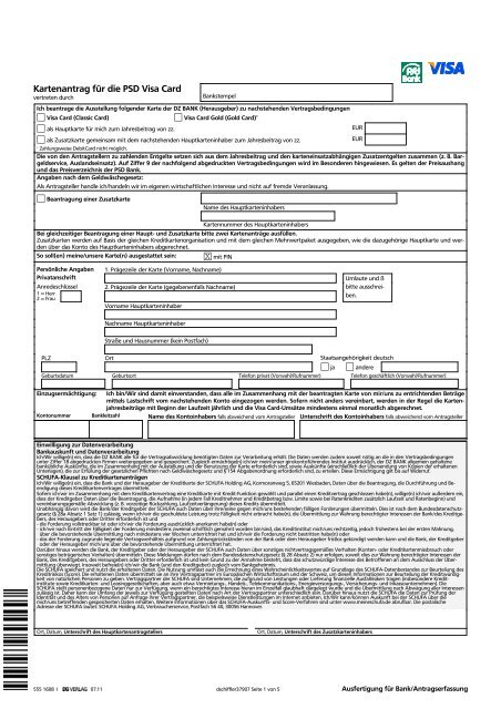 Antrag Psd Visa Karte
