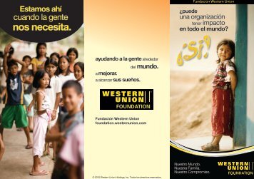 nos necesita. - Western Union Foundation