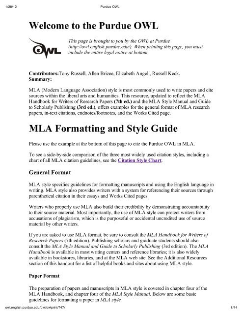 apa essay format owl purdue