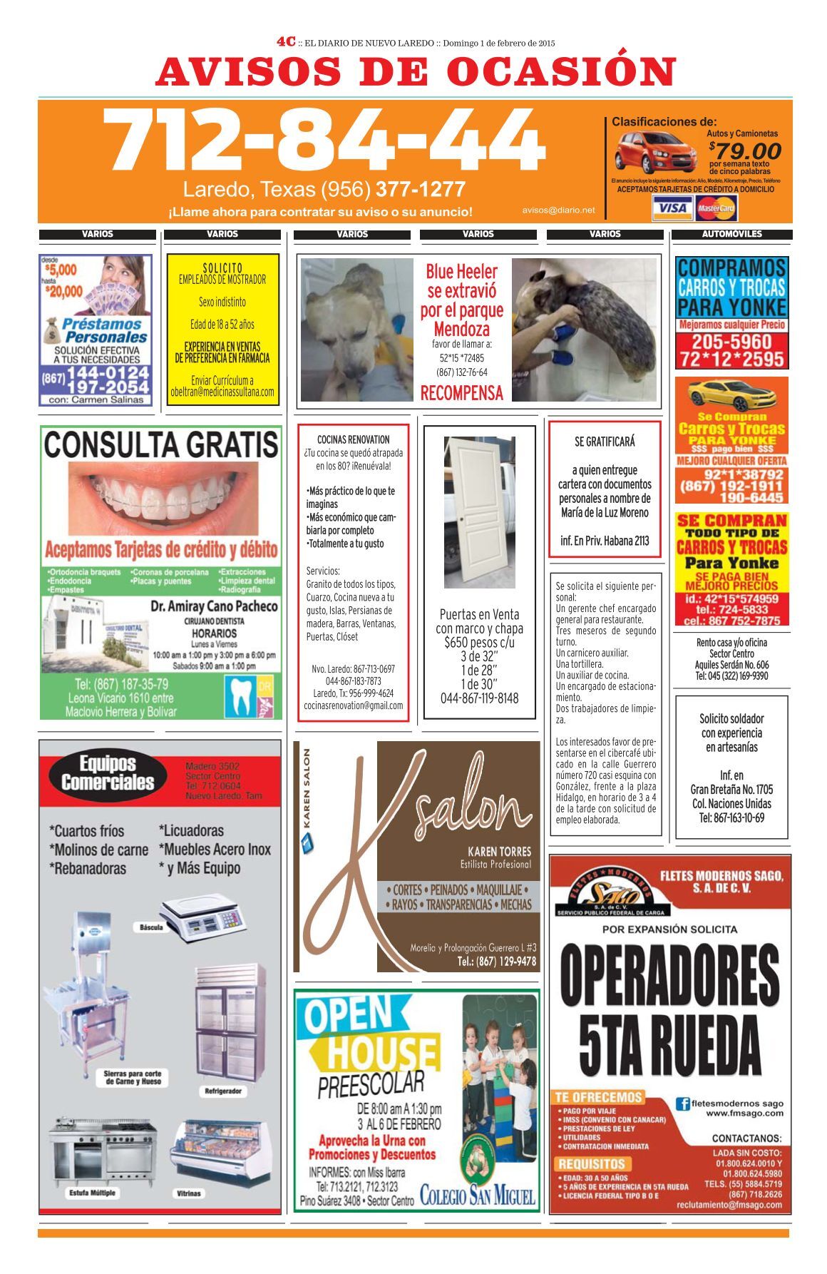 AVISOS DE OCASION Agentes Ventas Publicidad - El Diario
