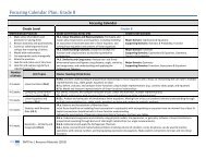 Focusing Calendar Plan: Grade 8